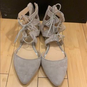 Jessica Simpson Lace Up Flats-Grey